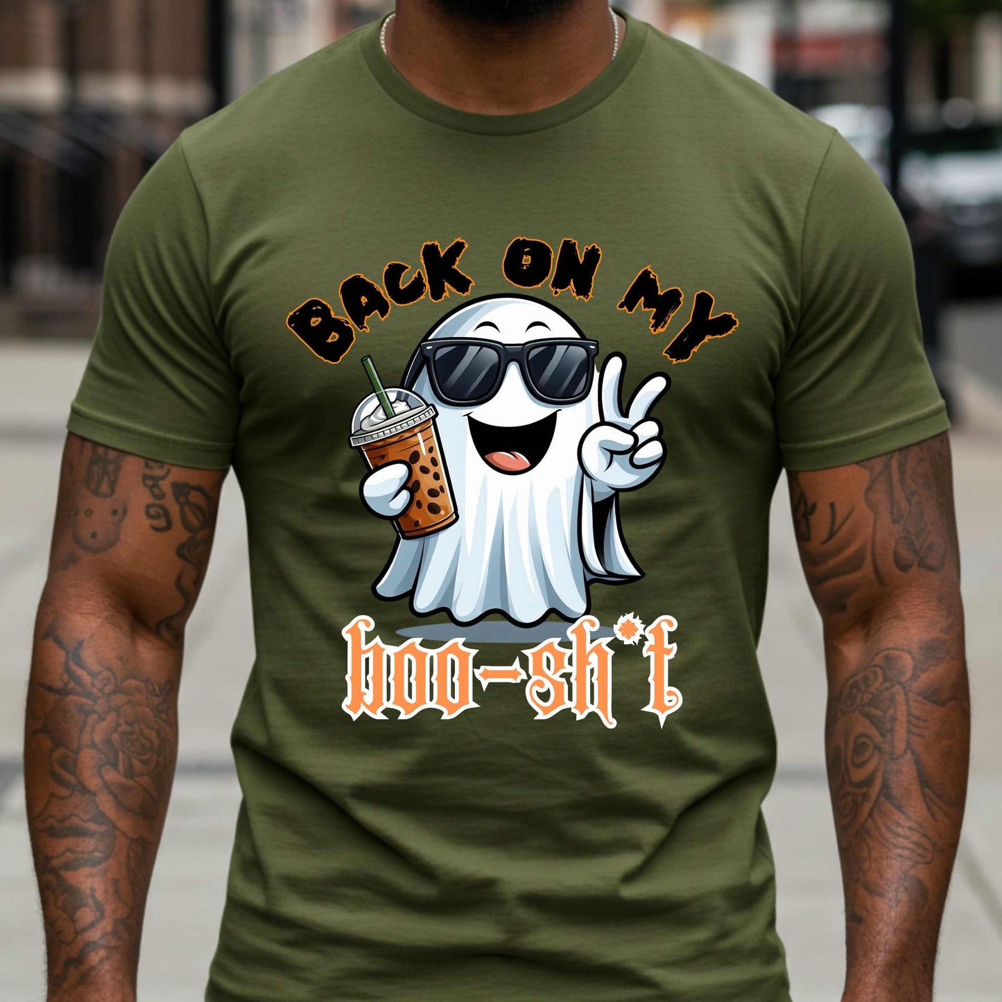 Funny Halloween Tee, Back on my Boo Sh*t, Spooky Ghost Graphic T Shirt