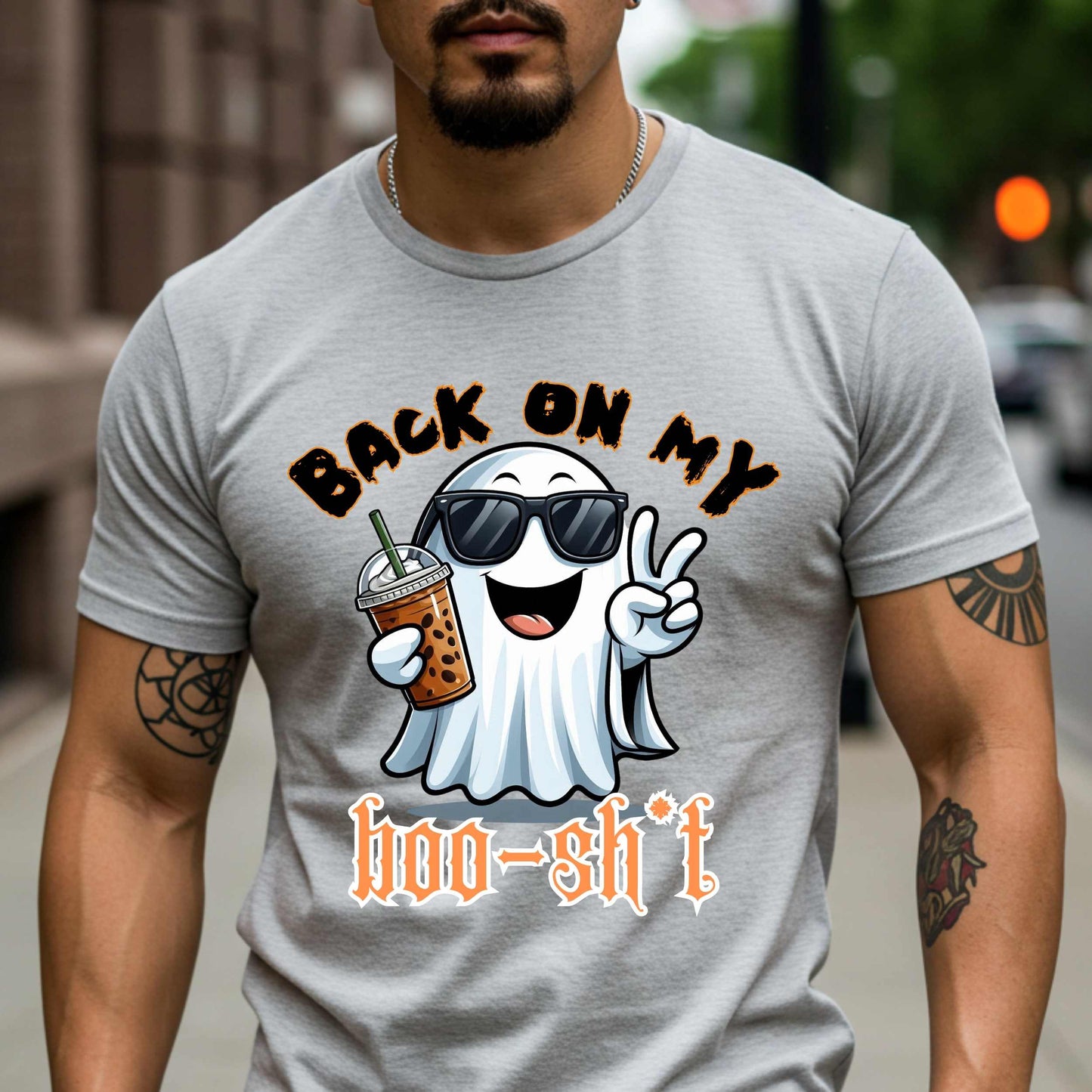 Funny Halloween Tee, Back on my Boo Sh*t, Spooky Ghost Graphic T Shirt