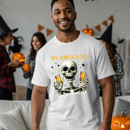 Halloween Drinking Graphic Tee, My Kinda Boos, Funny Halloween Party Graphic T Shirt