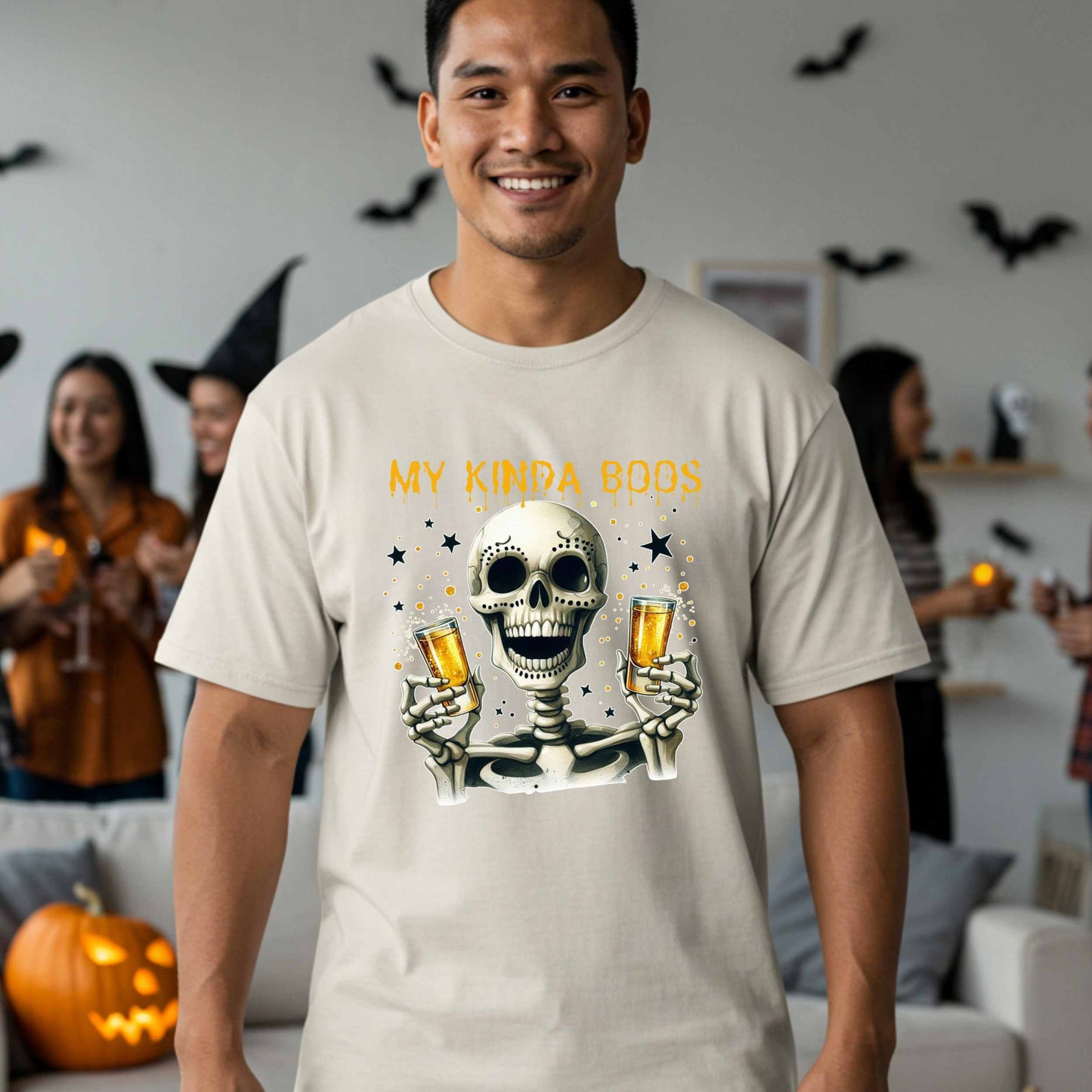 Halloween Drinking Graphic Tee, My Kinda Boos, Funny Halloween Party Graphic T Shirt