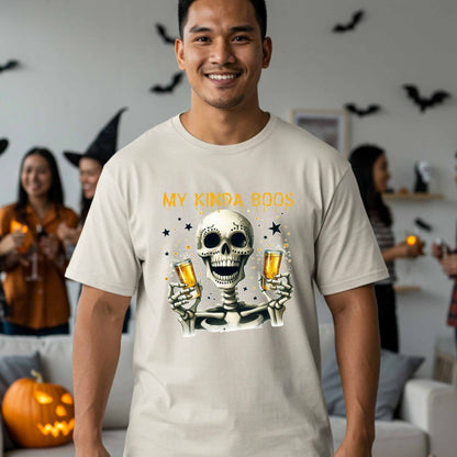 Halloween Drinking Graphic Tee, My Kinda Boos, Funny Halloween Party Graphic T Shirt