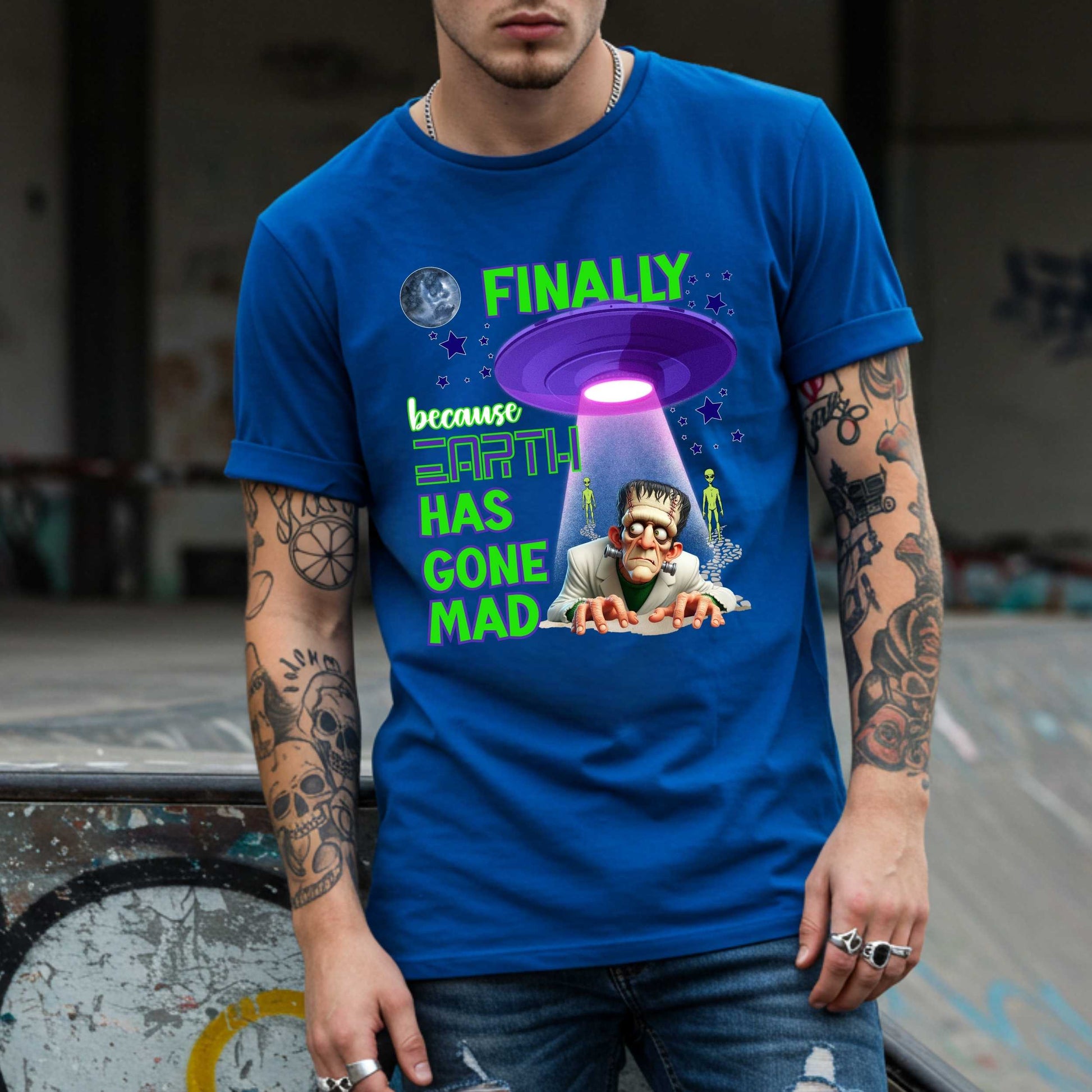 This funny alien Halloween shirt is for anyone who’s ever looked around and said, “Yeah, I’m done here.” Featuring a fed-up Frankenstein getting beamed up by a UFO (finally!), this sarcastic tee says what we’re all thinking: Earth has gone mad, and space is starting to look like a vibe. Perfect for Halloween parties, socially exhausted introverts, or anyone who’d prefer intergalactic drama over Earth’s nonsense. 