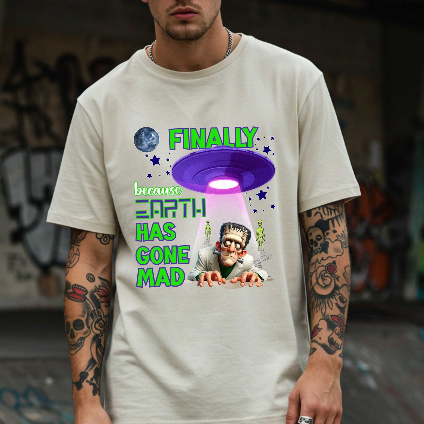 This funny alien Halloween shirt is for anyone who’s ever looked around and said, “Yeah, I’m done here.” Featuring a fed-up Frankenstein getting beamed up by a UFO (finally!), this sarcastic tee says what we’re all thinking: Earth has gone mad, and space is starting to look like a vibe. Perfect for Halloween parties, socially exhausted introverts, or anyone who’d prefer intergalactic drama over Earth’s nonsense. 