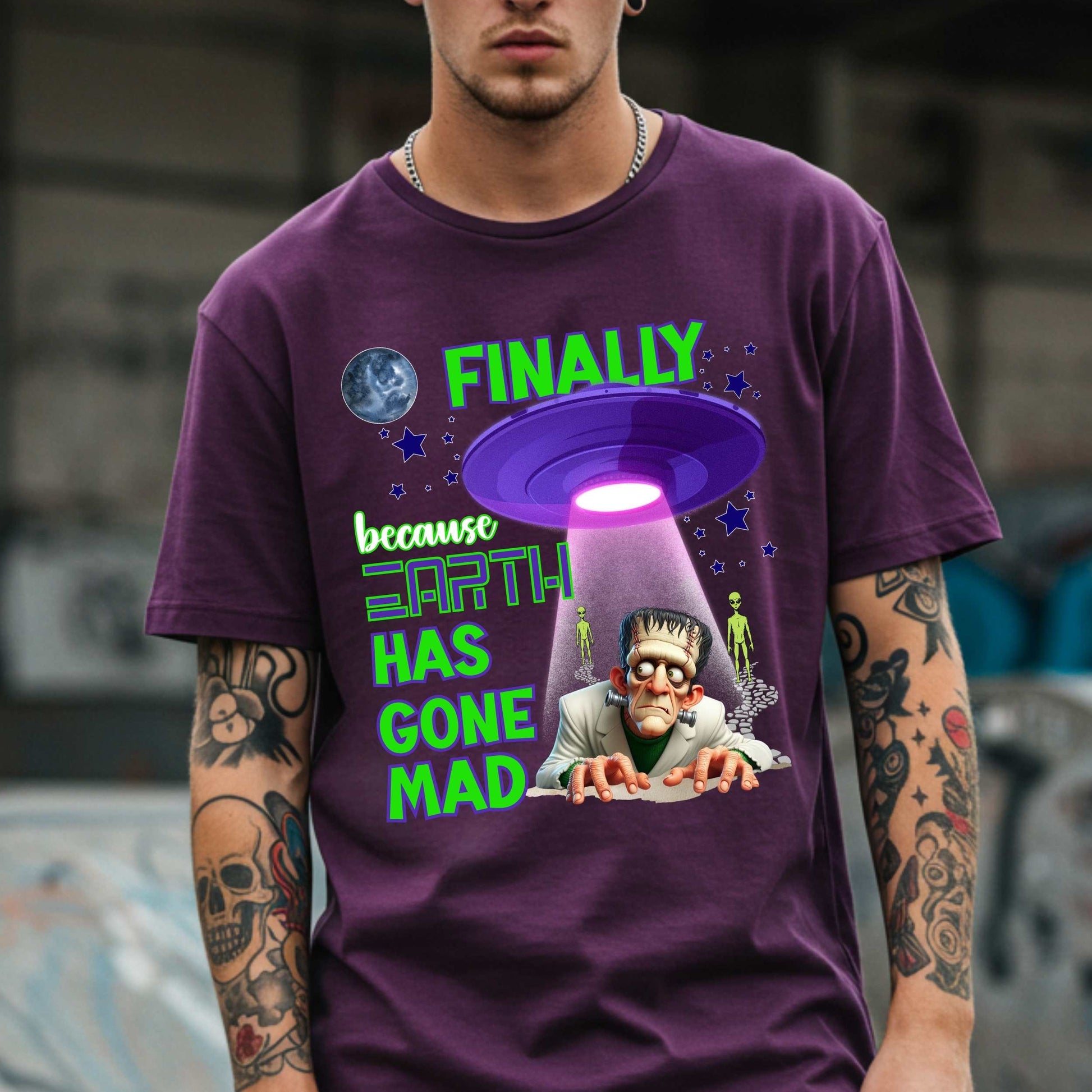 This funny alien Halloween shirt is for anyone who’s ever looked around and said, “Yeah, I’m done here.” Featuring a fed-up Frankenstein getting beamed up by a UFO (finally!), this sarcastic tee says what we’re all thinking: Earth has gone mad, and space is starting to look like a vibe. Perfect for Halloween parties, socially exhausted introverts, or anyone who’d prefer intergalactic drama over Earth’s nonsense. 