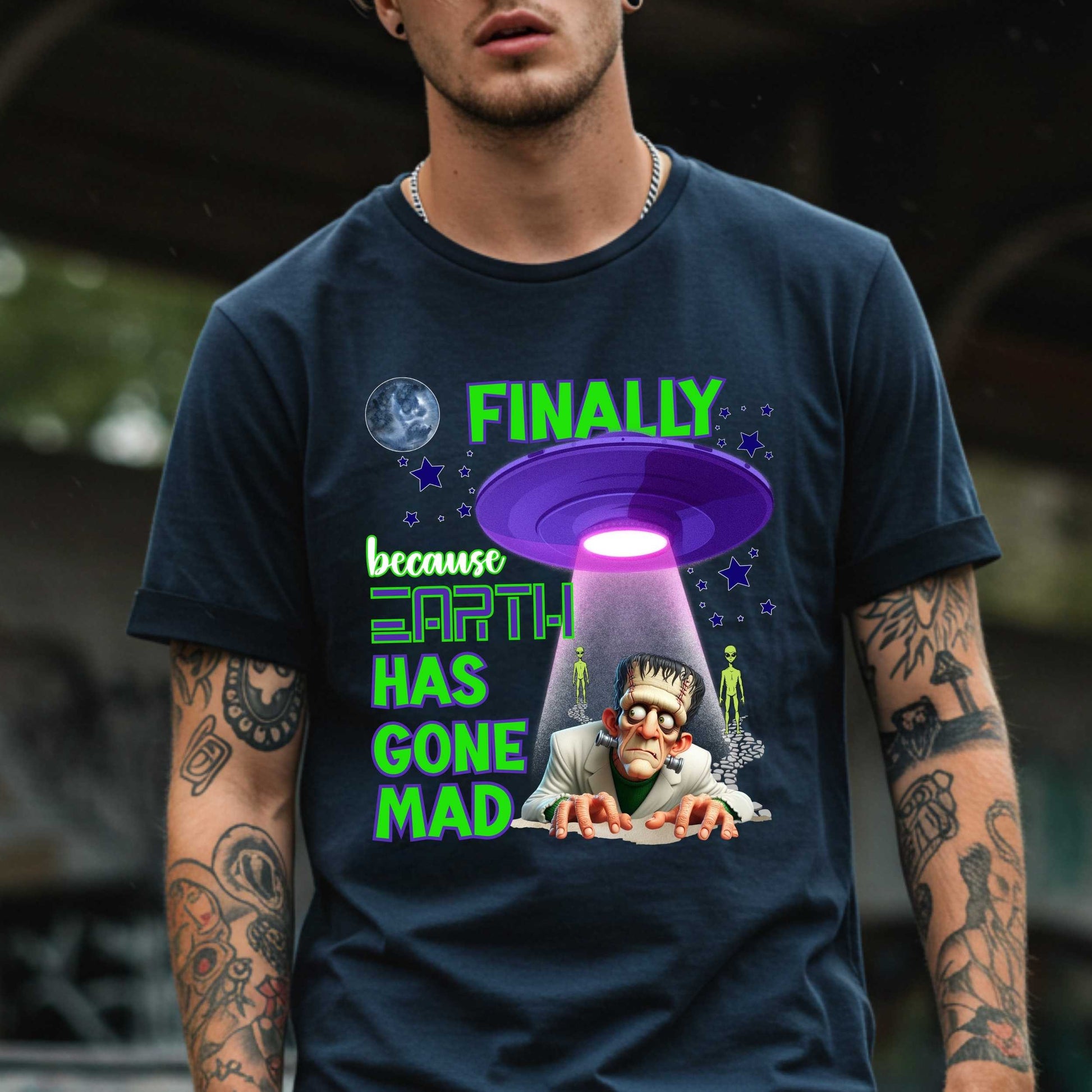 This funny alien Halloween shirt is for anyone who’s ever looked around and said, “Yeah, I’m done here.” Featuring a fed-up Frankenstein getting beamed up by a UFO (finally!), this sarcastic tee says what we’re all thinking: Earth has gone mad, and space is starting to look like a vibe. Perfect for Halloween parties, socially exhausted introverts, or anyone who’d prefer intergalactic drama over Earth’s nonsense. 