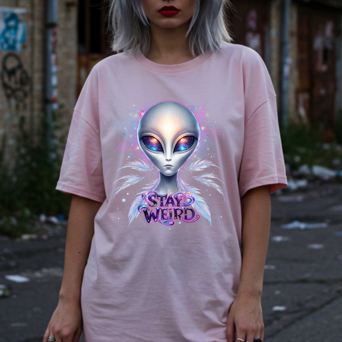 Funny Halloween Alien Shirt, Alien Stay Weird Shirt, Cosmic Graphic Tee