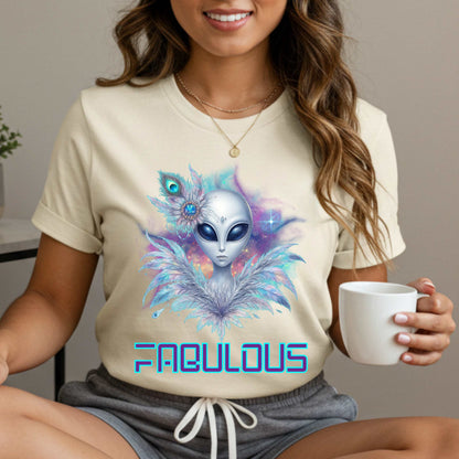 You weren’t born to blend in—you were beamed down to stand out. This Alien Fabulous shirt is serving intergalactic attitude with peacock feathers, cosmic sparkle, and extraterrestrial elegance that screams, “Not of this planet, and clearly not of this basic energy.” 