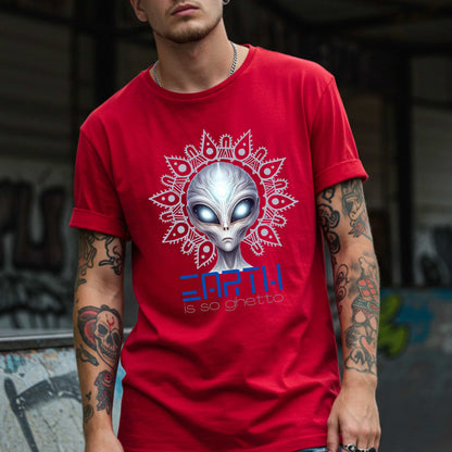 Tired of Earth’s Wi-Fi, gas prices, and general chaos? Same. This “Earth Is So Ghetto” alien shirt perfectly captures the vibe of every extraterrestrial who came, saw, and regretted it instantly. Featuring a hyper-detailed cosmic alien face with an energy that screams, “Beam me the hell up.” 