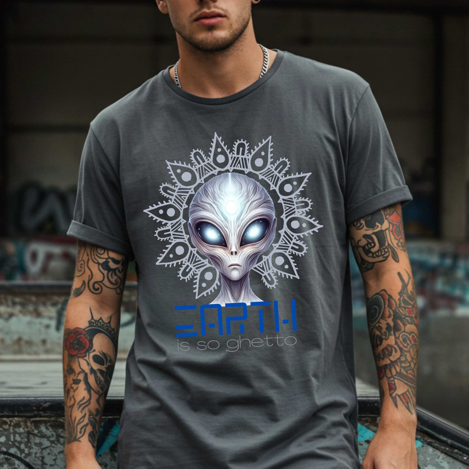 Tired of Earth’s Wi-Fi, gas prices, and general chaos? Same. This “Earth Is So Ghetto” alien shirt perfectly captures the vibe of every extraterrestrial who came, saw, and regretted it instantly. Featuring a hyper-detailed cosmic alien face with an energy that screams, “Beam me the hell up.” 