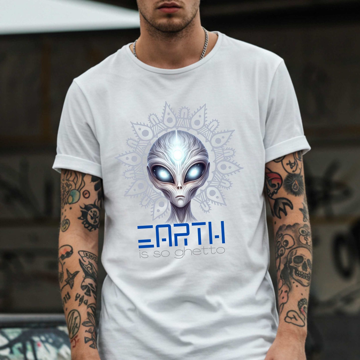 Tired of Earth’s Wi-Fi, gas prices, and general chaos? Same. This “Earth Is So Ghetto” alien shirt perfectly captures the vibe of every extraterrestrial who came, saw, and regretted it instantly. Featuring a hyper-detailed cosmic alien face with an energy that screams, “Beam me the hell up.” 