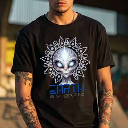 Tired of Earth’s Wi-Fi, gas prices, and general chaos? Same. This “Earth Is So Ghetto” alien shirt perfectly captures the vibe of every extraterrestrial who came, saw, and regretted it instantly. Featuring a hyper-detailed cosmic alien face with an energy that screams, “Beam me the hell up.” 
