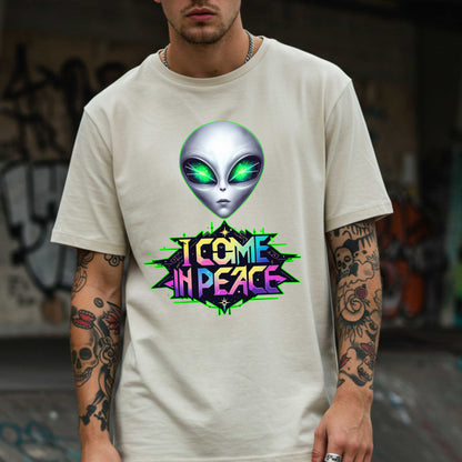 Featuring a bold neon design and a suspiciously calm extraterrestrial with “I’m just here for the snacks” energy. Ideal for conspiracy theorists, space nerds, or anyone whose mood is permanently “otherworldly.” Wear it to Area 51, Comic-Con, or just your local grocery store when you're this close to abducting humanity for a vibe check.&nbsp;