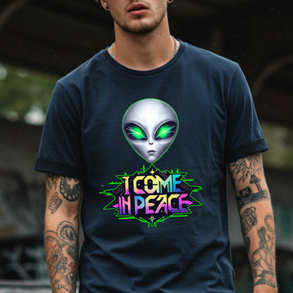 Featuring a bold neon design and a suspiciously calm extraterrestrial with “I’m just here for the snacks” energy. Ideal for conspiracy theorists, space nerds, or anyone whose mood is permanently “otherworldly.” Wear it to Area 51, Comic-Con, or just your local grocery store when you're this close to abducting humanity for a vibe check