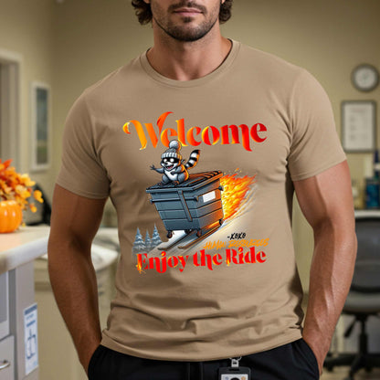 Funny HR Meme Shirt, Dumpster Fire Welcome Tee for Employee Onboarding, Office Gag Gift