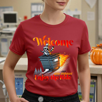Funny HR Meme Shirt, Dumpster Fire Welcome Tee for Employee Onboarding, Office Gag Gift