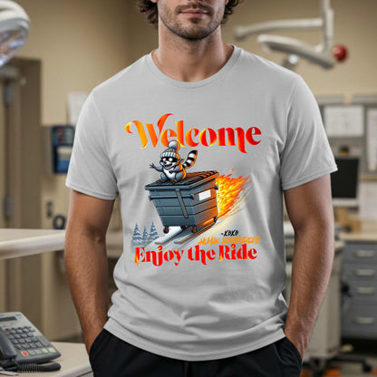 Funny HR Meme Shirt, Dumpster Fire Welcome Tee for Employee Onboarding, Office Gag Gift