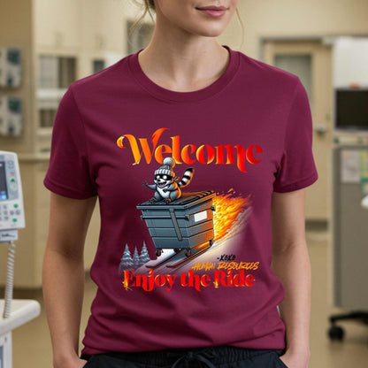 Funny HR Meme Shirt, Dumpster Fire Welcome Tee for Employee Onboarding, Office Gag Gift