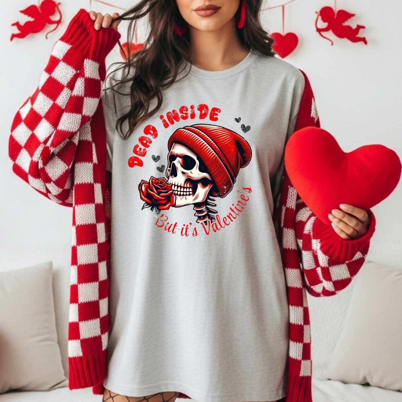 Sarcastic Gothic Anti Valentine Shirt, Funny Valentines Day Graphic Tee for Singles