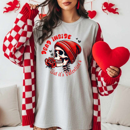 Sarcastic Gothic Anti Valentine Shirt, Funny Valentines Day Graphic Tee for Singles