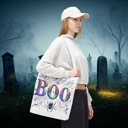 Halloween Tote Bag - 'Boo' Design, Spooky Season Reuseable Shopping Bag, Trick or Treat Tote