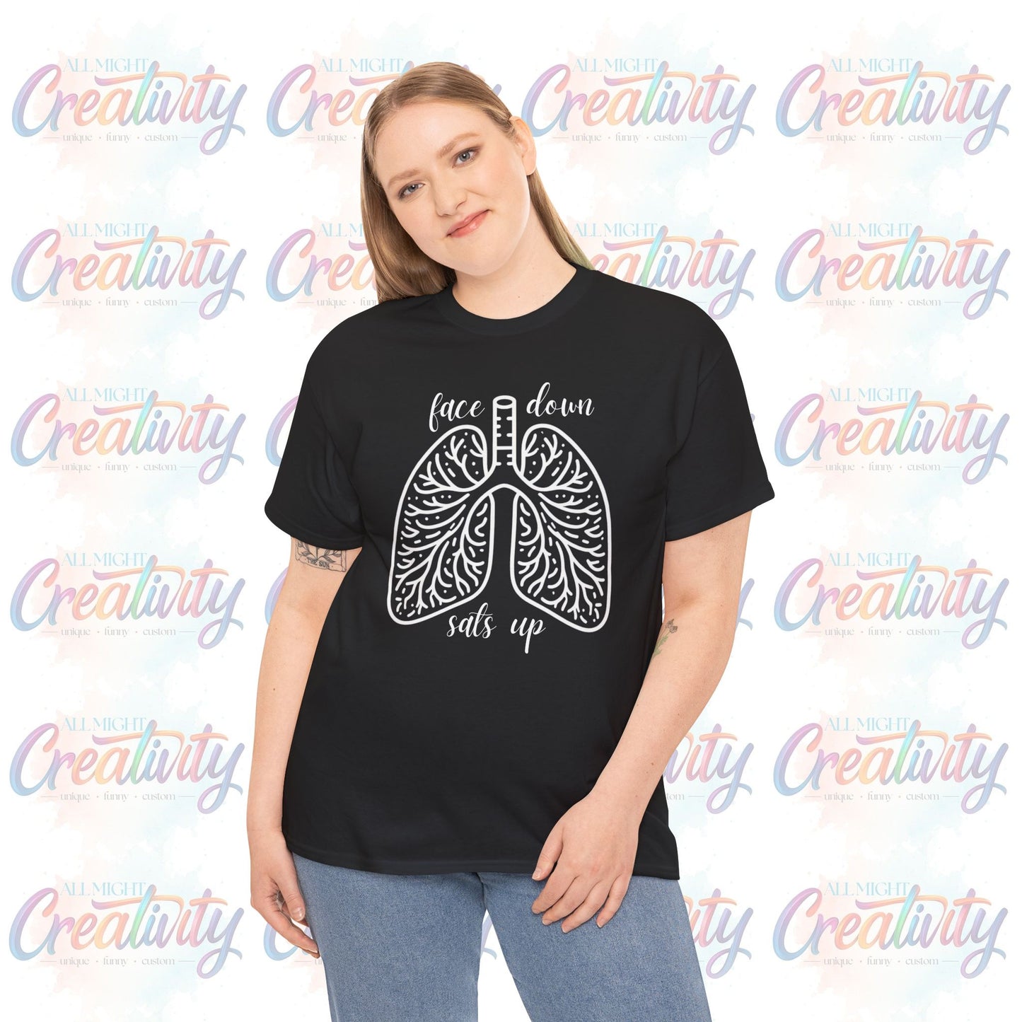 Respiratory Therapist or ICU Nurse Shirt, Face Down Sats Up Tee,Perfect Gift for Healthcare Workers