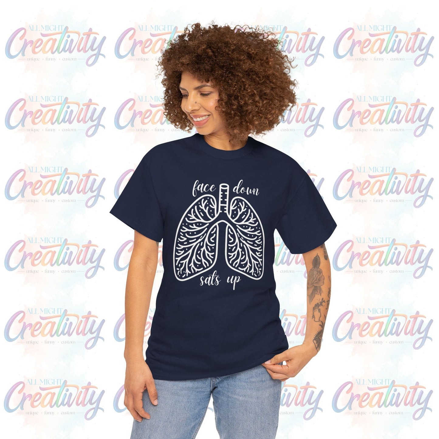 Respiratory Therapist or ICU Nurse Shirt, Face Down Sats Up Tee,Perfect Gift for Healthcare Workers