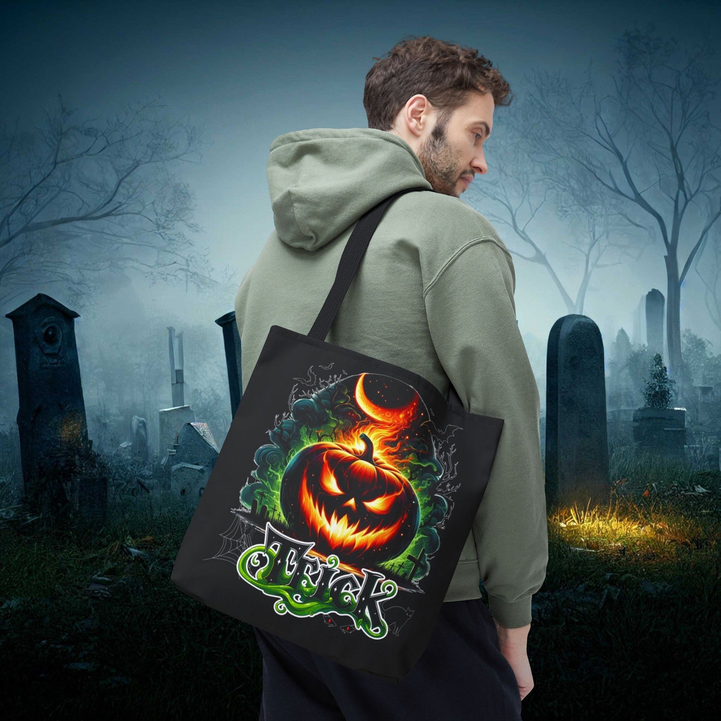 Halloween Spooky Season Tote Bag, Trick or Treat Double Sided Tote