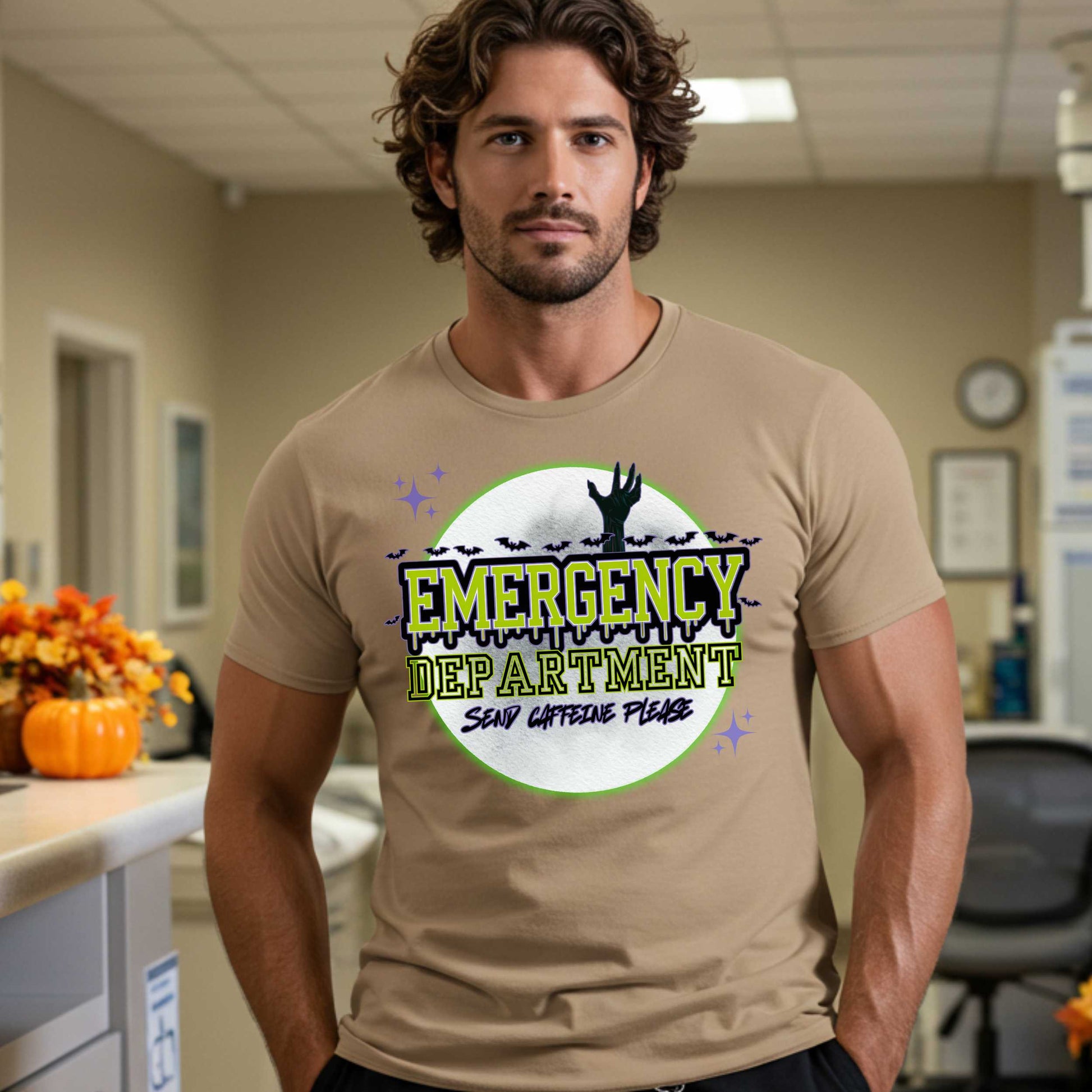 Emergency Department Halloween shirt for healthcare workers who run on chaos, trauma, and caffeine. If you work in the ER, you know spooky season hits different when your entire shift already feels like a zombie apocalypse—and not the fun kind with candy. 