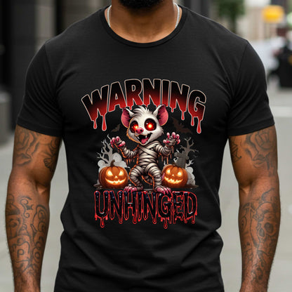 Wrapped in mummy rags with glowing red eyes and the energy of a sleep-deprived raccoon on espresso, this Warning: Unhinged tee is perfect for anyone who thrives on spooky vibes, sarcasm, and just a little bit of feral energy. Whether you're scaring off the normies or just embracing your inner mess, this is your new Halloween uniform.
